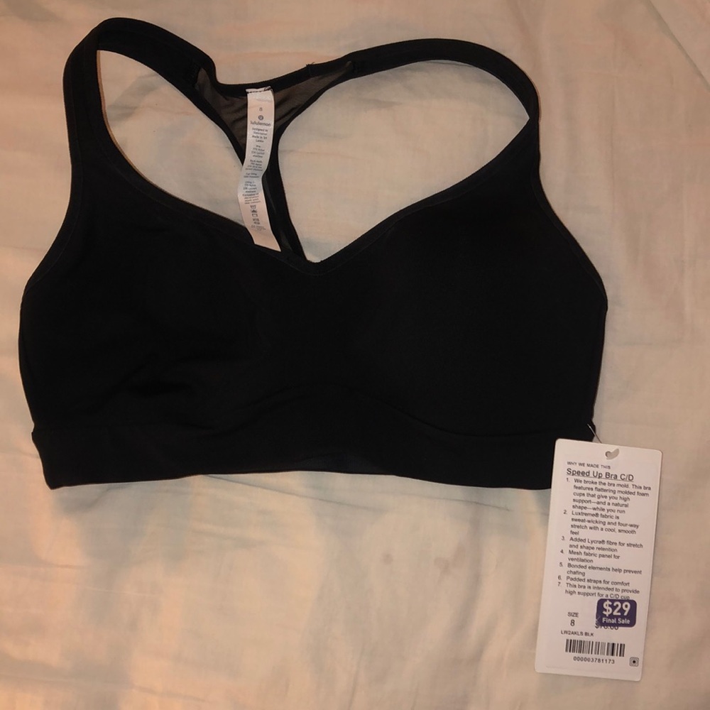 Lululemon Speed Up Bra in Black